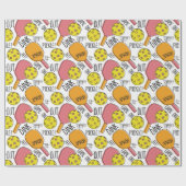 ピンクおもしろいオレンジ色のピックボール ラッピングペーパー (フラット)