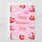 ピンクおもしろいガーリーハッピーバレンタインデー シーズンカード (正面)