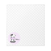 ピンクおもしろいク可愛いガーリー牛漫画の女の子メモ ノートパッド (正面)