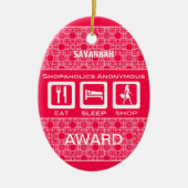 ピンクおもしろいショア食べプライスショップ賞 セラミックオーナメント (正面)