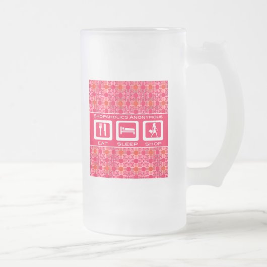 ピンクおもしろいショア食べプライスショップ賞 フロストグラスビールジョッキ (右)