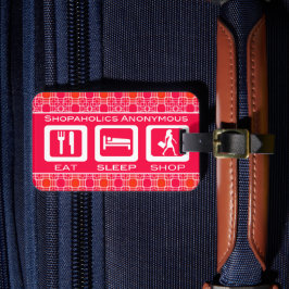 ピンクおもしろいショア食べプライスショップ賞 ラゲッジタグ