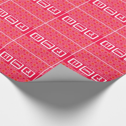 ピンクおもしろいショア食べプライスショップ賞 ラッピングペーパー (角)