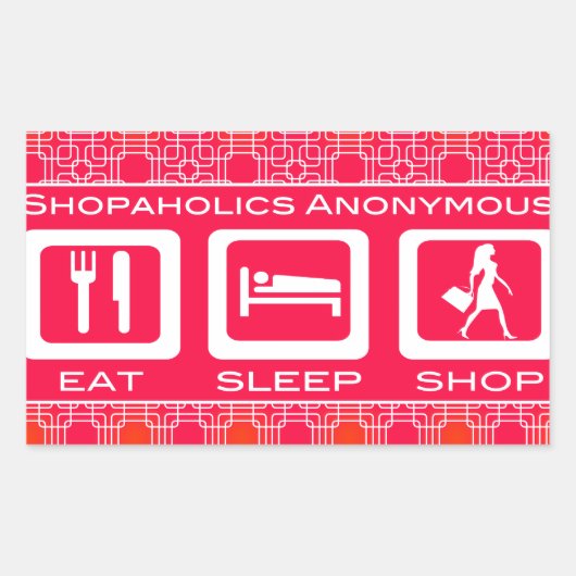 ピンクおもしろいショア食べプライスショップ賞 長方形シール (正面)