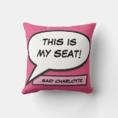 ピンクおもしろいスパーソナライズされたピーの音声バモダンブ クッション (裏面)