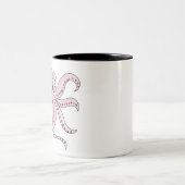 ピンクおもしろいタコ ツートーンマグカップ (中央)