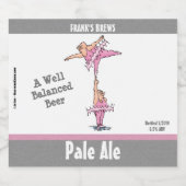 ピンクおもしろいツチュカートゥー ビールラベル (シングルラベル)