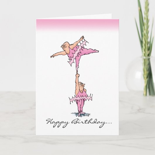 ピンクおもしろいツツユガーズ誕生日カード カード (正面)