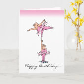ピンクおもしろいツツユガーズ誕生日カード カード (黄色い花)