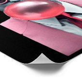 ピンクおもしろいトランプバブルガムユームティー ポスター (角)