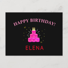 ピンクおもしろいハッピーバースデー隔離子牛 ポストカード