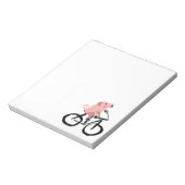 ピンクおもしろいピグ乗用自転車 ノートパッド (回転)