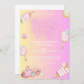 ピンクおもしろいピックボール30th誕生日パーティの招待状 招待状 (正面/裏面)