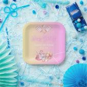 ピンクおもしろいピックボール30th誕生日パーティー ペーパープレート (パーティー)