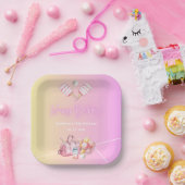 ピンクおもしろいピックボール30th誕生日パーティー ペーパープレート (パーティー)
