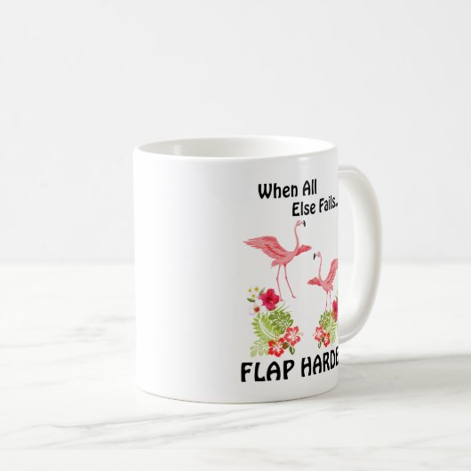 ピンクおもしろいフラミンゴことわざ コーヒーマグカップ (正面右)