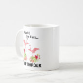 ピンクおもしろいフラミンゴことわざ コーヒーマグカップ (正面左)