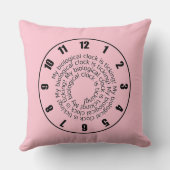 ピンクおもしろいブルー生物時計がチクタクと枕 クッション (裏面)