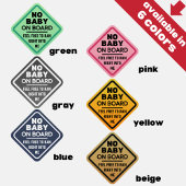 ピンクおもしろいベビーなしボード大人の注意バンパー シール