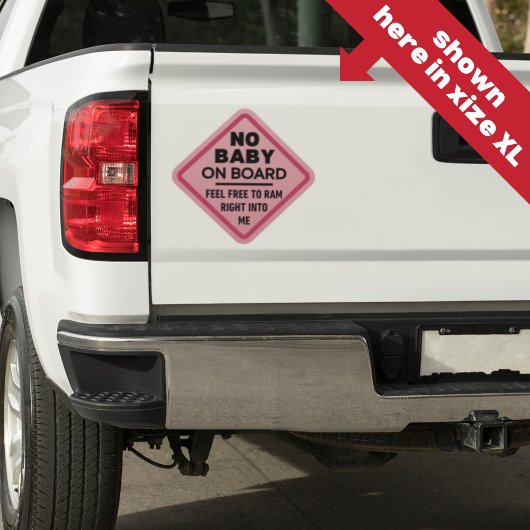 ピンクおもしろいベビーなしボード大人の注意バンパー シール