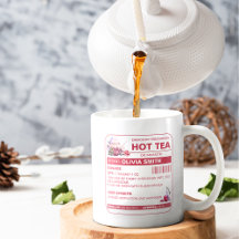 ピンクおもしろいホットティー処方箋ティーコーヒーマグ