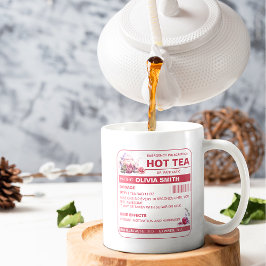 ピンクおもしろいホットティー処方箋ティーコーヒーマグ コーヒーマグカップ