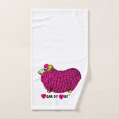 ピンクおもしろいラム年中国の〔占星術の〕十二宮図タオルのセット バスタオルセット (ハンドタオル)