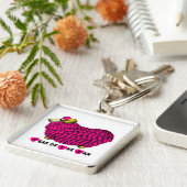 ピンクおもしろいラム新中国の年〔占星術の〕十二宮図キーチェーン キーホルダー (側面)