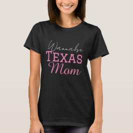 ピンクおもしろい文字ワナベテキサス州ママ女子 Tシャツ