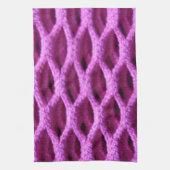 ピンクおもしろい紫色のクロシェのルックタオル キッチンタオル (縦)