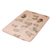 ピンクおもしろい色の猫の物語 バスマット (アングル)