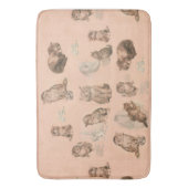 ピンクおもしろい色の猫の物語 バスマット (正面縦)