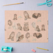 ピンクおもしろい色の猫の物語 薄葉紙 (クラフト)