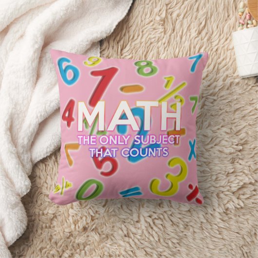 ピンクおもしろい色を数える唯一の主題である数学 クッション (ブランケット)