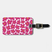 ピンクおもしろい花柄 ラゲッジタグ (正面横)