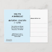 ピンクおもしろい豚 | Barbecueパーティー インビテーションポストカード (裏面)