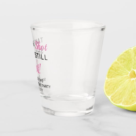 ピンクおもしろい50歳の誕生日パーティーのお願い ショットグラス (右)