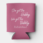 ピンクおもしろいWe the 得 bubblyバチェロレッテ 缶クーラー (正面)