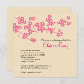 ピンクおよびアイボリーの桜 招待状 (正面/裏面)