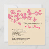 ピンクおよびアイボリーの桜 招待状 (正面)