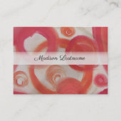 ピンクおよびオレンジの抽象芸術 名刺 (正面)