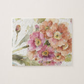 ピンクおよびオレンジサクラソウ ジグソーパズル (横)