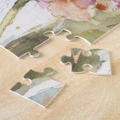 ピンクおよびオレンジサクラソウ ジグソーパズル (側面)