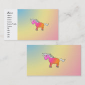 ピンクおよびオレンジユニコーン 名刺 (正面/裏面)