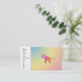 ピンクおよびオレンジユニコーン 名刺 (スタンド正面)