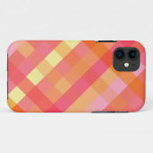 ピンクおよびオレンジ格子縞 Case-Mate iPhoneケース (裏面(横))
