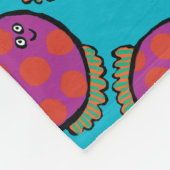 ピンクおよびオレンジ水玉模様の魚 フリースブランケット (角)