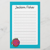 ピンクおよびオレンジ水玉模様の魚 便箋 (正面)