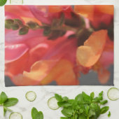 ピンクおよびオレンジ熱帯花 キッチンタオル (折り畳み)