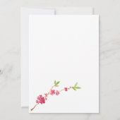 ピンクおよびクリームの水彩画の桜 招待状 (裏面)